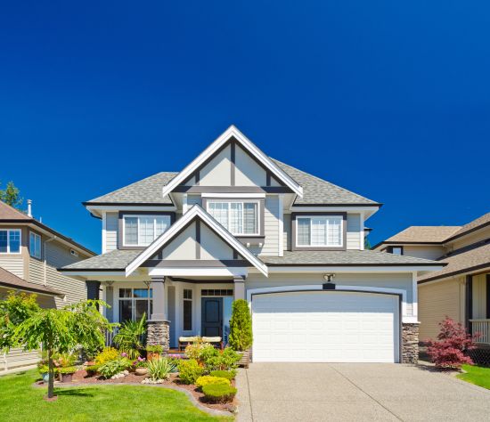 luxury house at sunny day