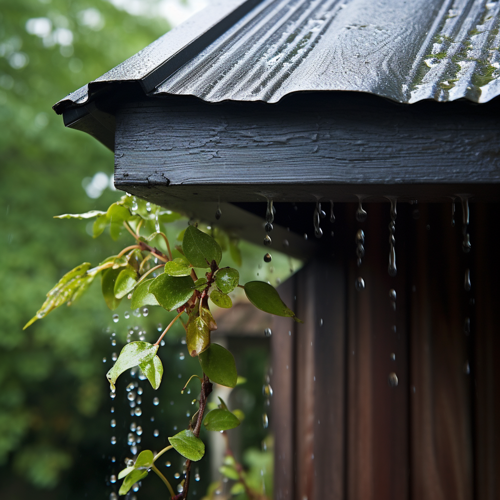 rain dripping from end of roof