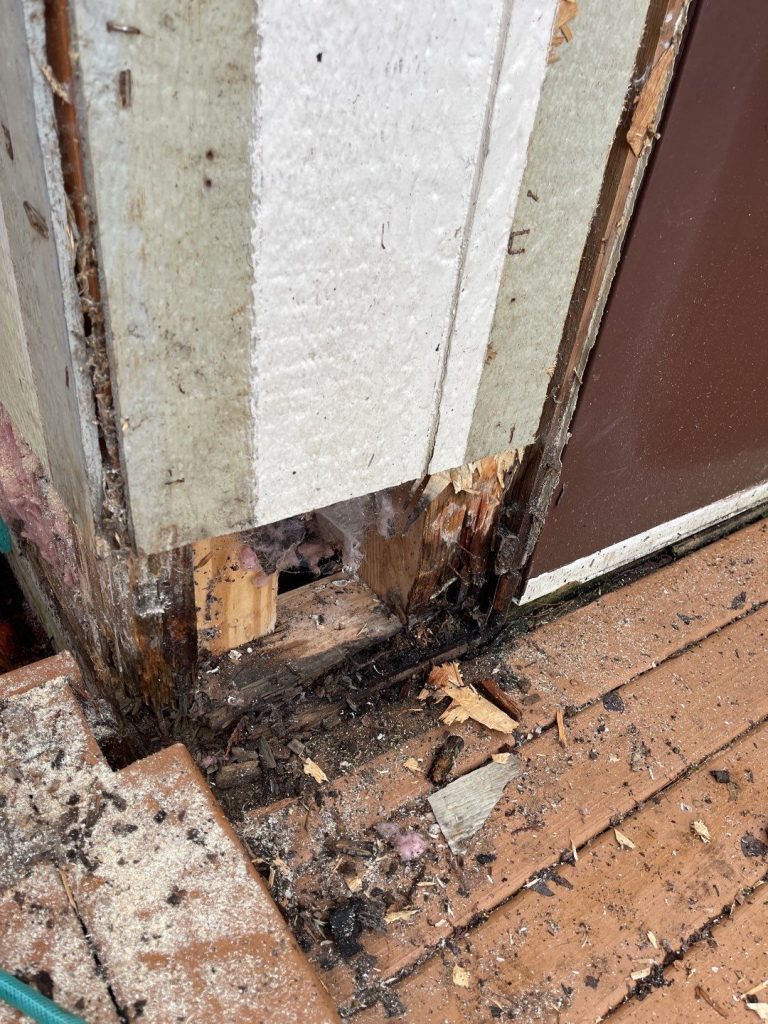 dry rot around garage